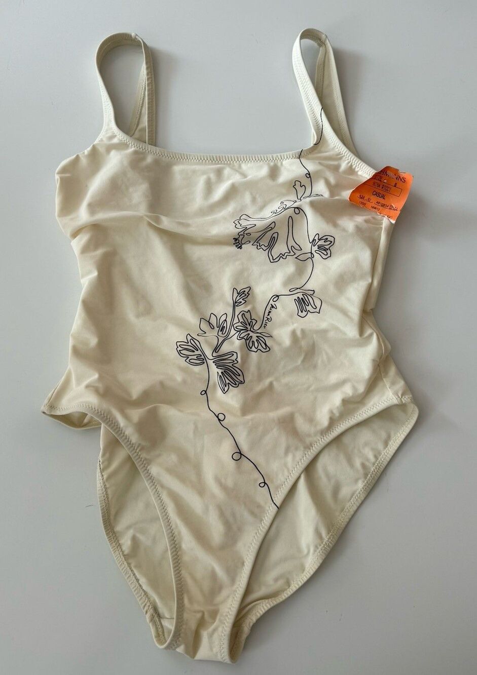 NINA RICCI Women’s Swimsuit Sz 42 One-Piece Abstract Floral Designer Brand New